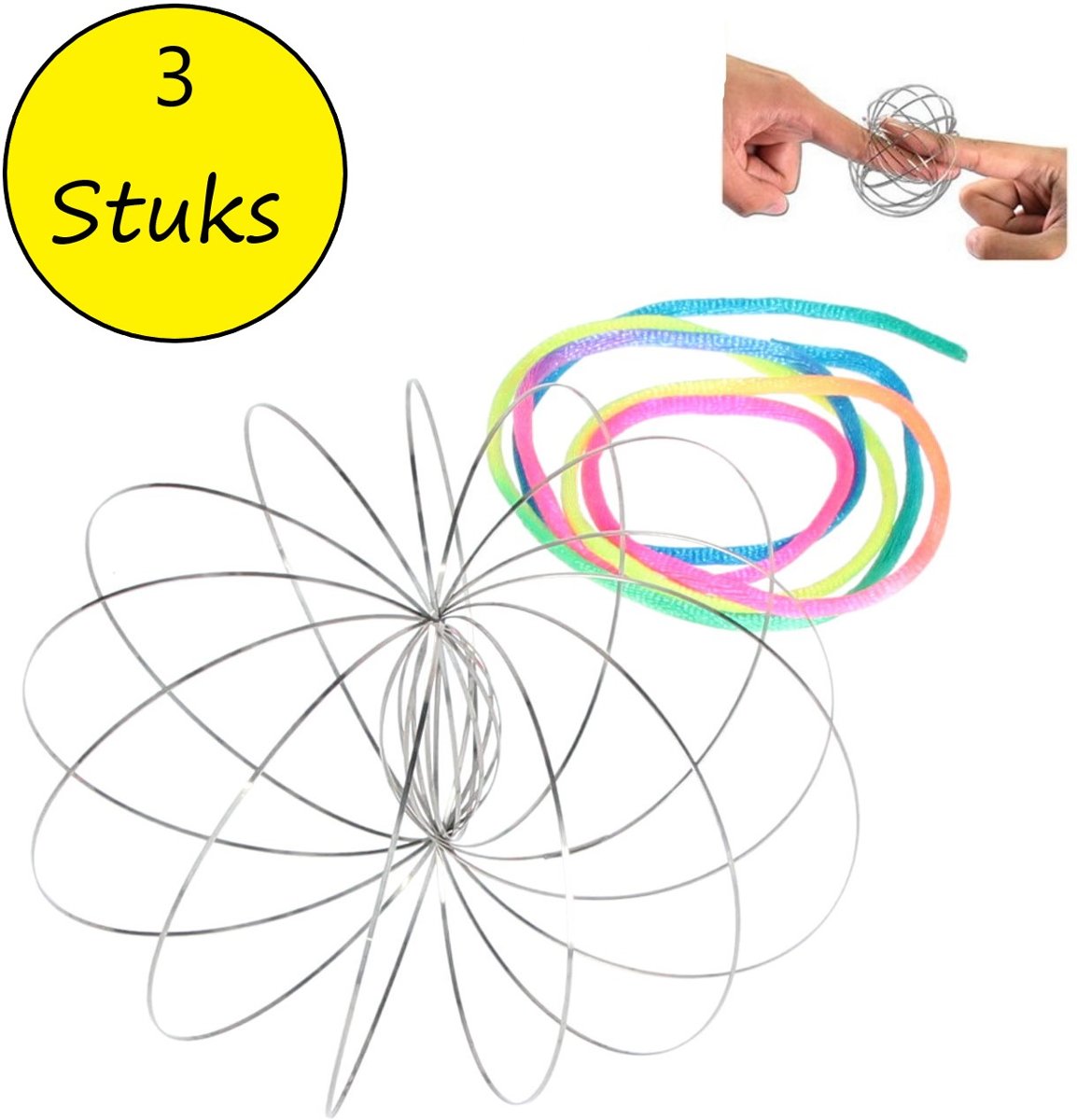 Magic flow ring |Spiraal bloem magische armband | 3D ringen set van 3 stuks 6cm